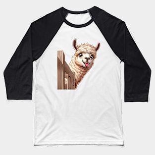 Cute Sneaky Llama Baseball T-Shirt